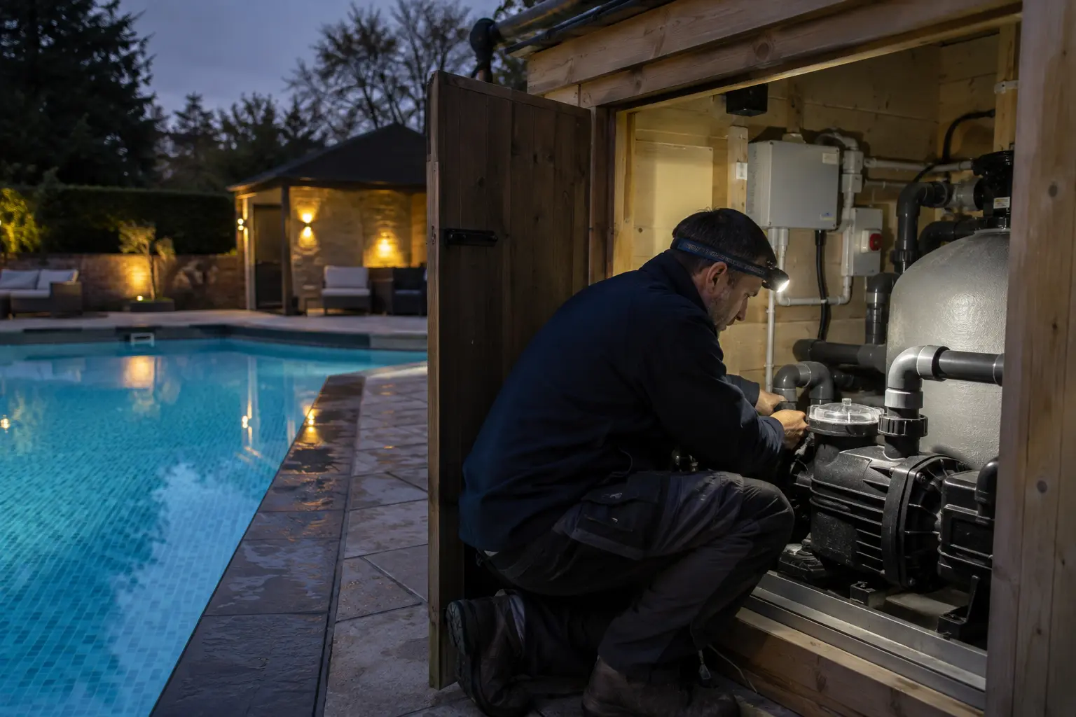 Emergency Pool Repairs carried out by a swimming pool technician
