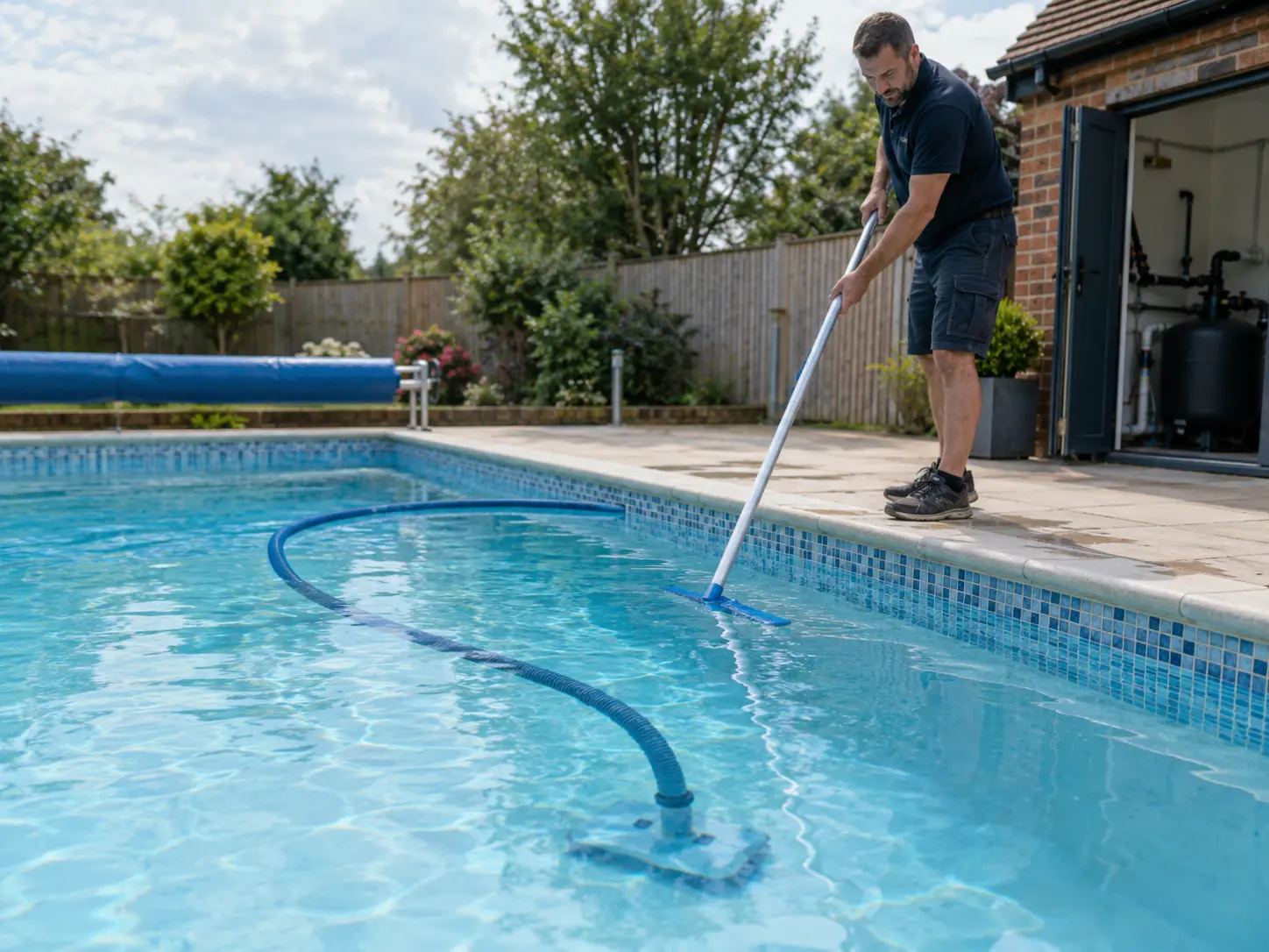 Pool Cleaning carried out by a swimming pool technician