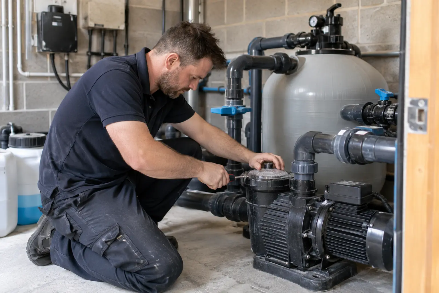 Pool Pump Repairs carried out by a swimming pool technician