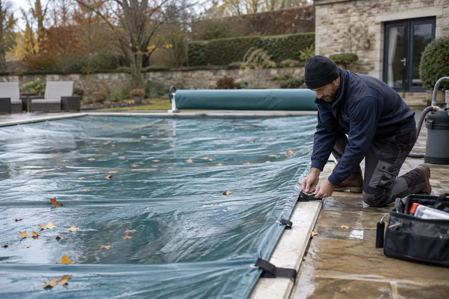 Pool Winterisation carried out by a swimming pool technician